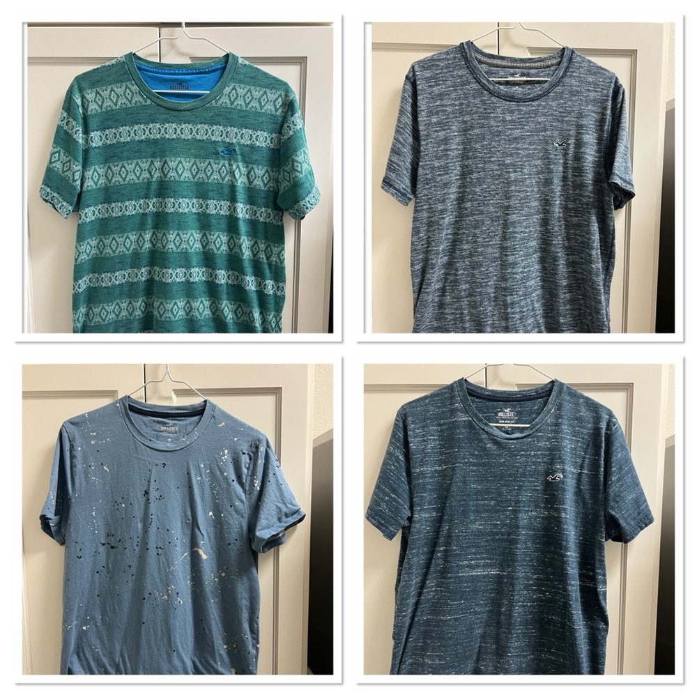 Hollister Men's Short Sleeve Tees - Blue and Green Collection